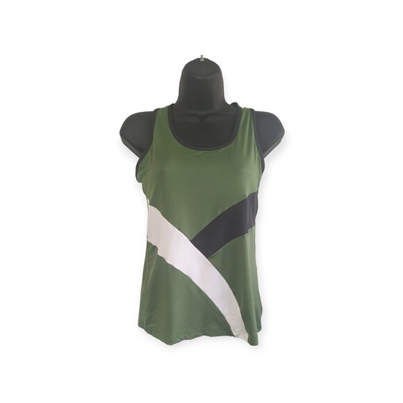 kathyana Tops - Womens Kathyana Sports Tank Top Racerback Green/Black/White M